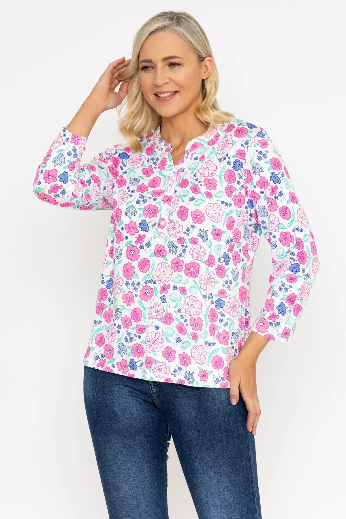 Printed Jersey Top in Pink