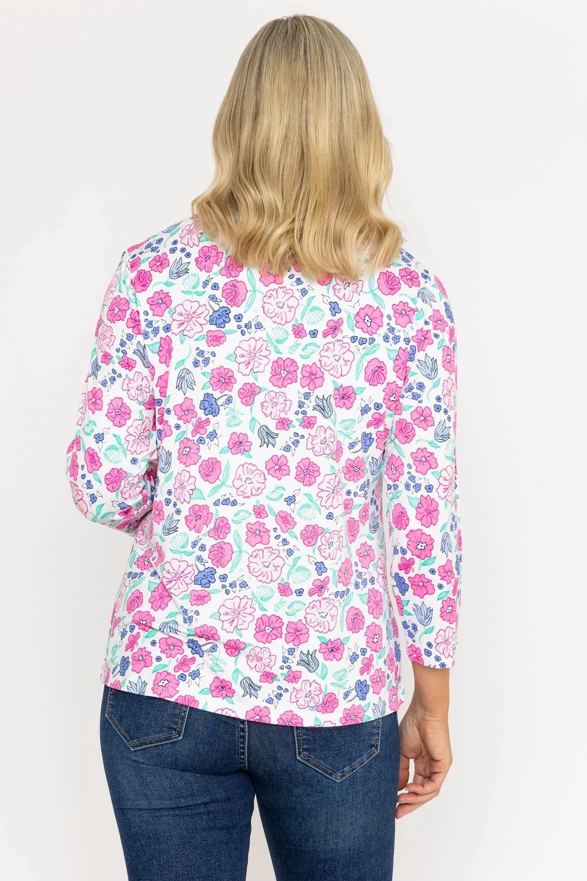 Printed Jersey Top in Pink