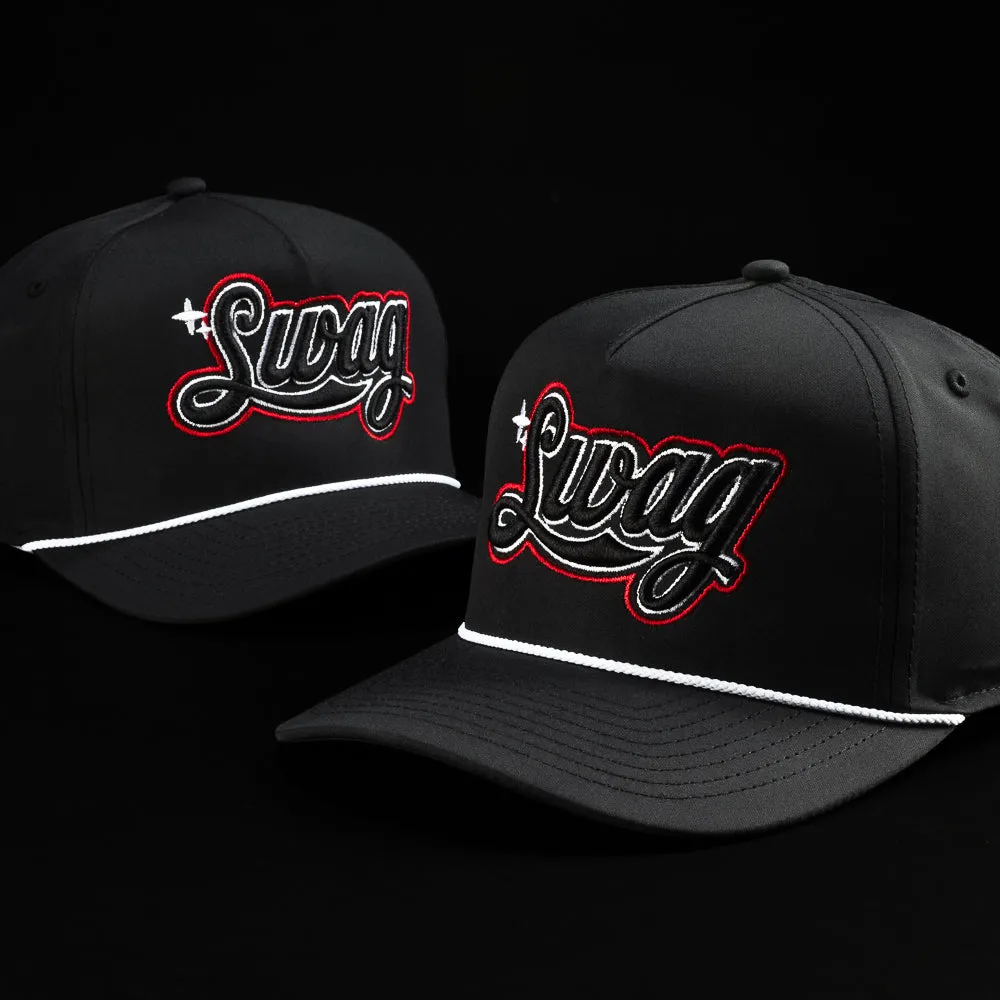 Red SWAG Cola Script Rope Snapback Hat