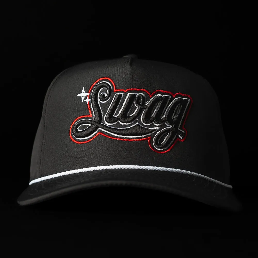 Red SWAG Cola Script Rope Snapback Hat