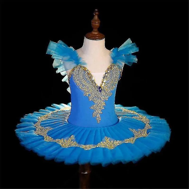 Rosa azul blanco ballet Tutu falda Ballet vestido para niños Disfraz de niño del lago de los cisnes Plato Panqueque Tutu Chicas 