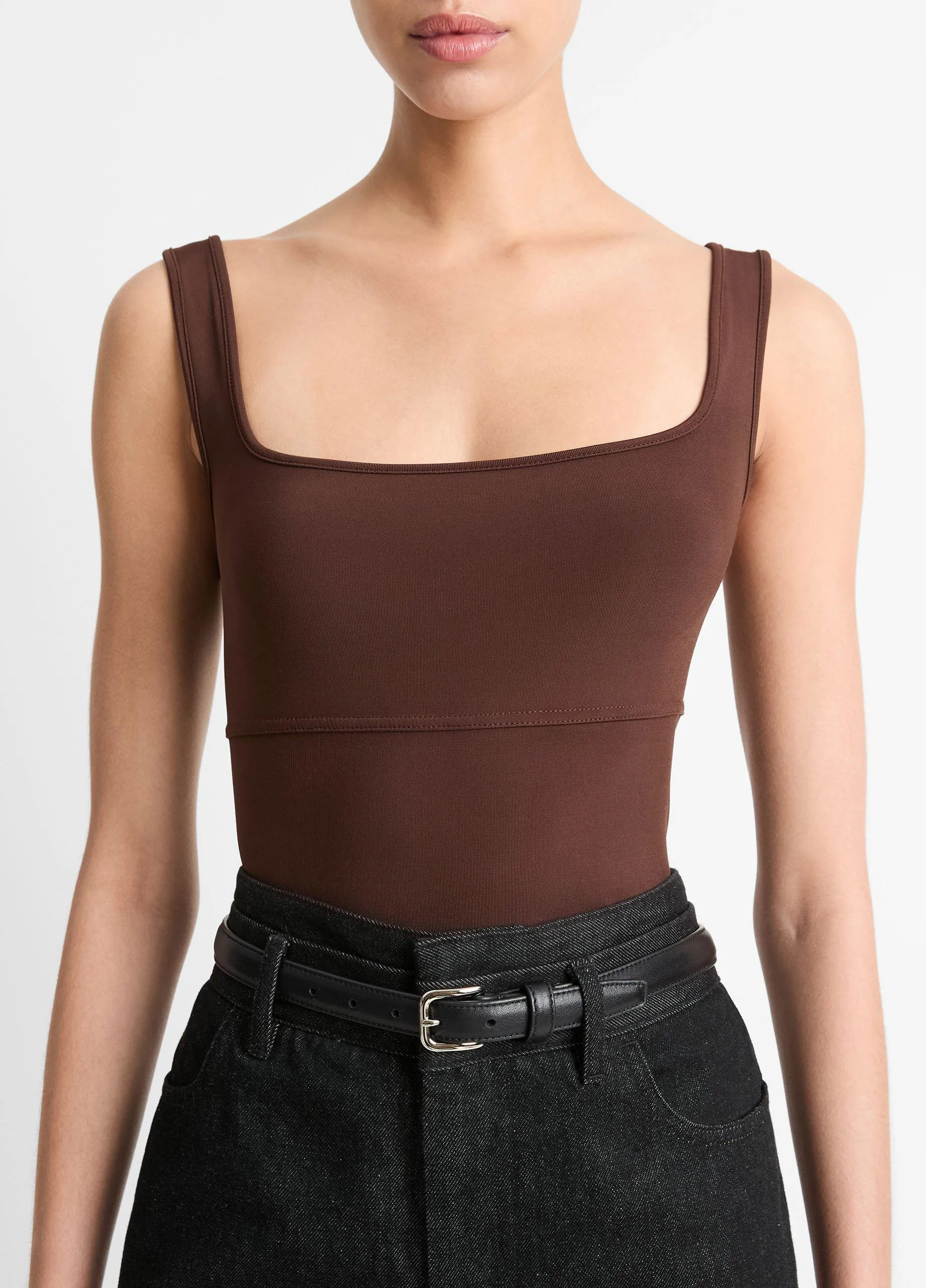 Seamed Stretch-Jersey Tank