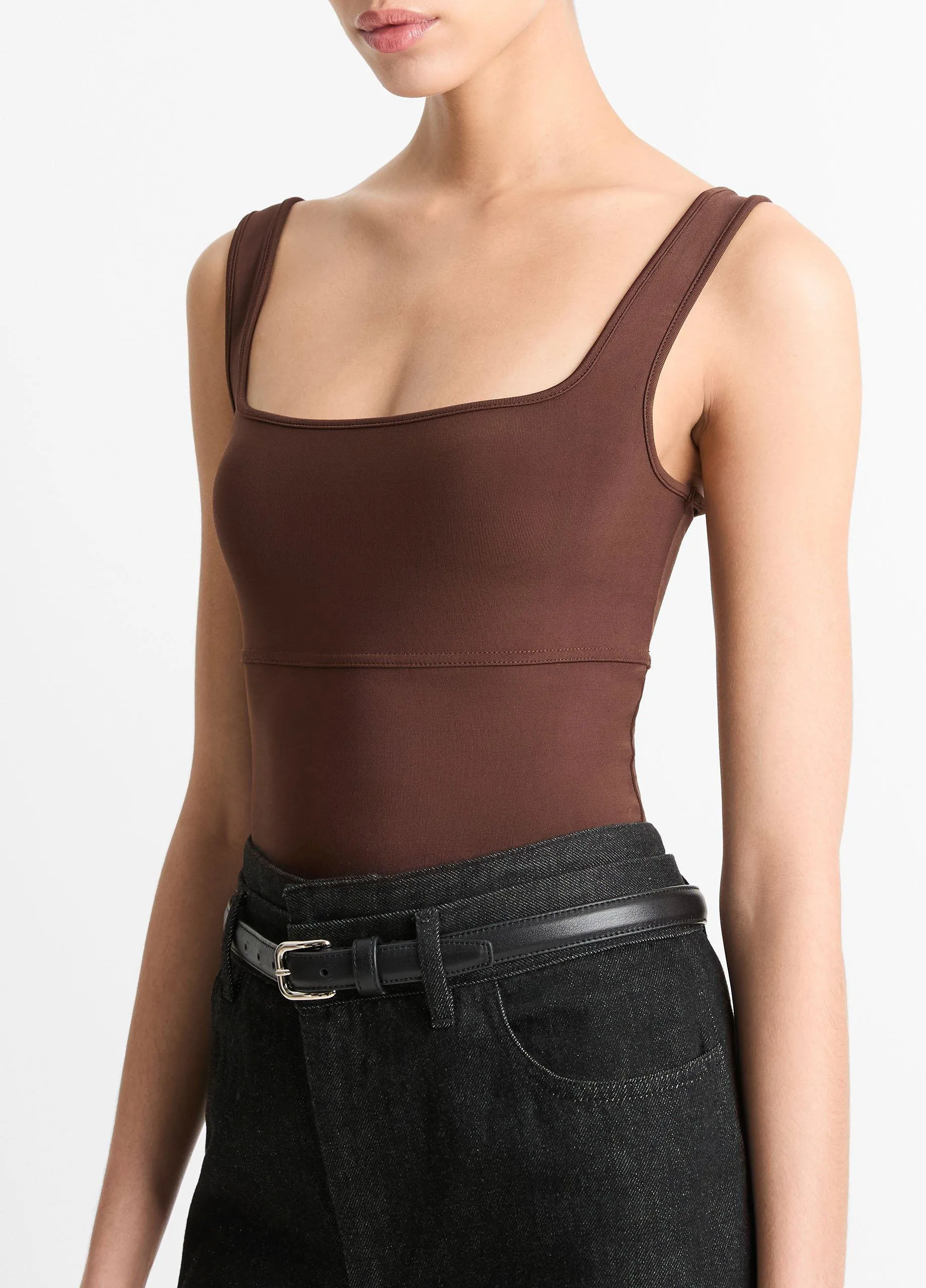 Seamed Stretch-Jersey Tank