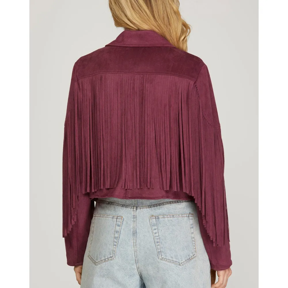 She+Sky Womens Fringe Jacket | Versatile | Outerwear