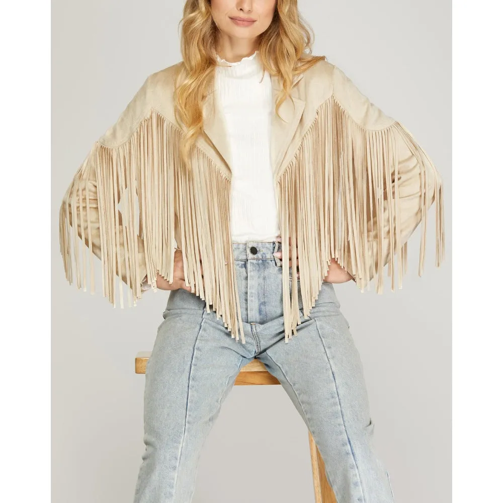 She+Sky Womens Fringe Jacket | Versatile | Outerwear