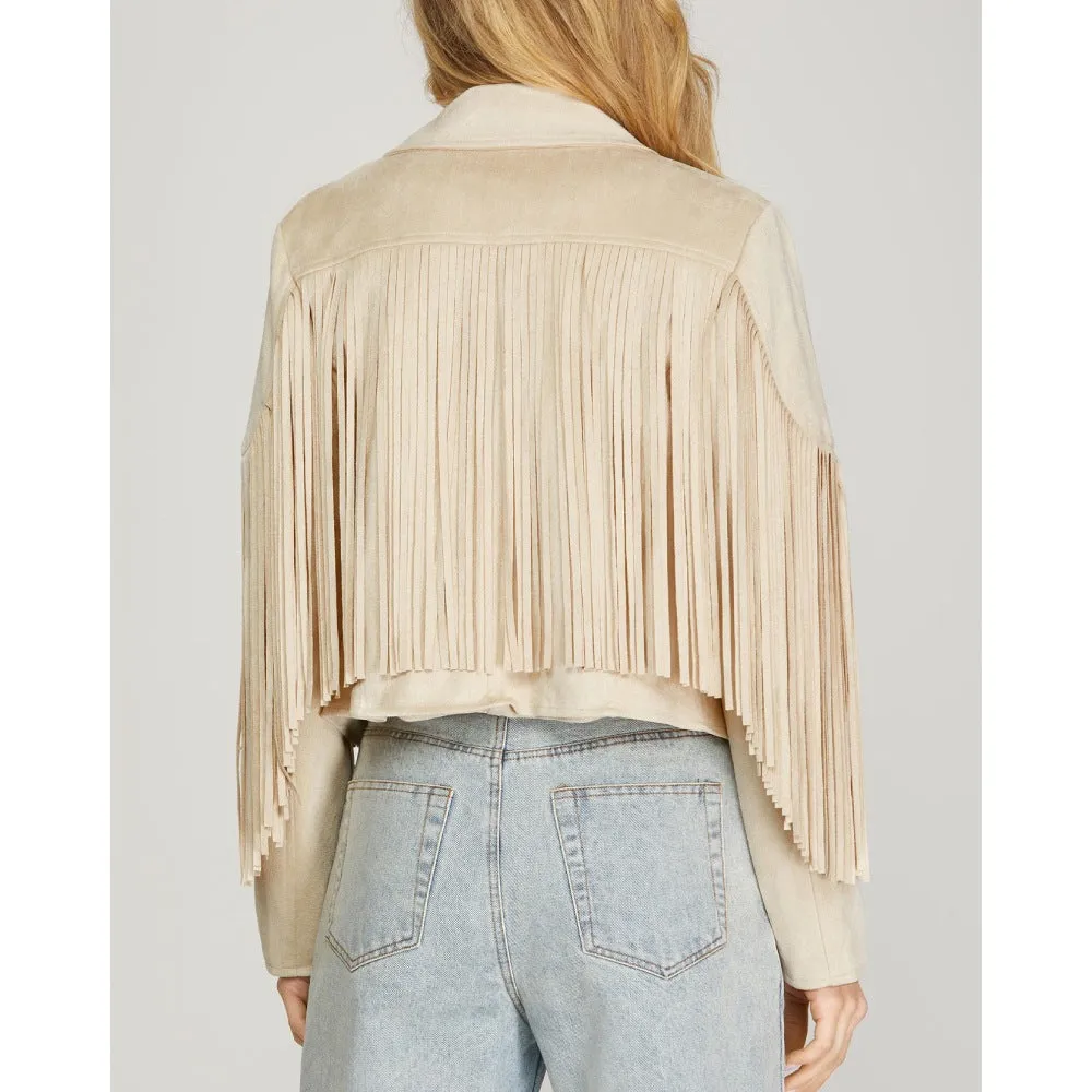 She+Sky Womens Fringe Jacket | Versatile | Outerwear