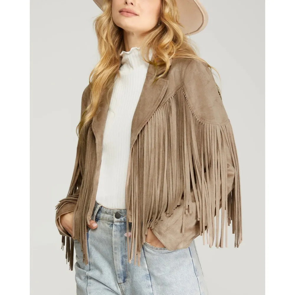 She+Sky Womens Fringe Jacket | Versatile | Outerwear