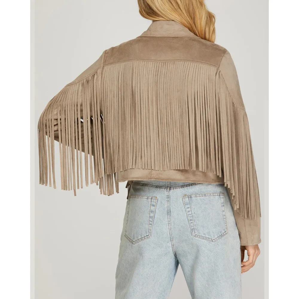 She+Sky Womens Fringe Jacket | Versatile | Outerwear