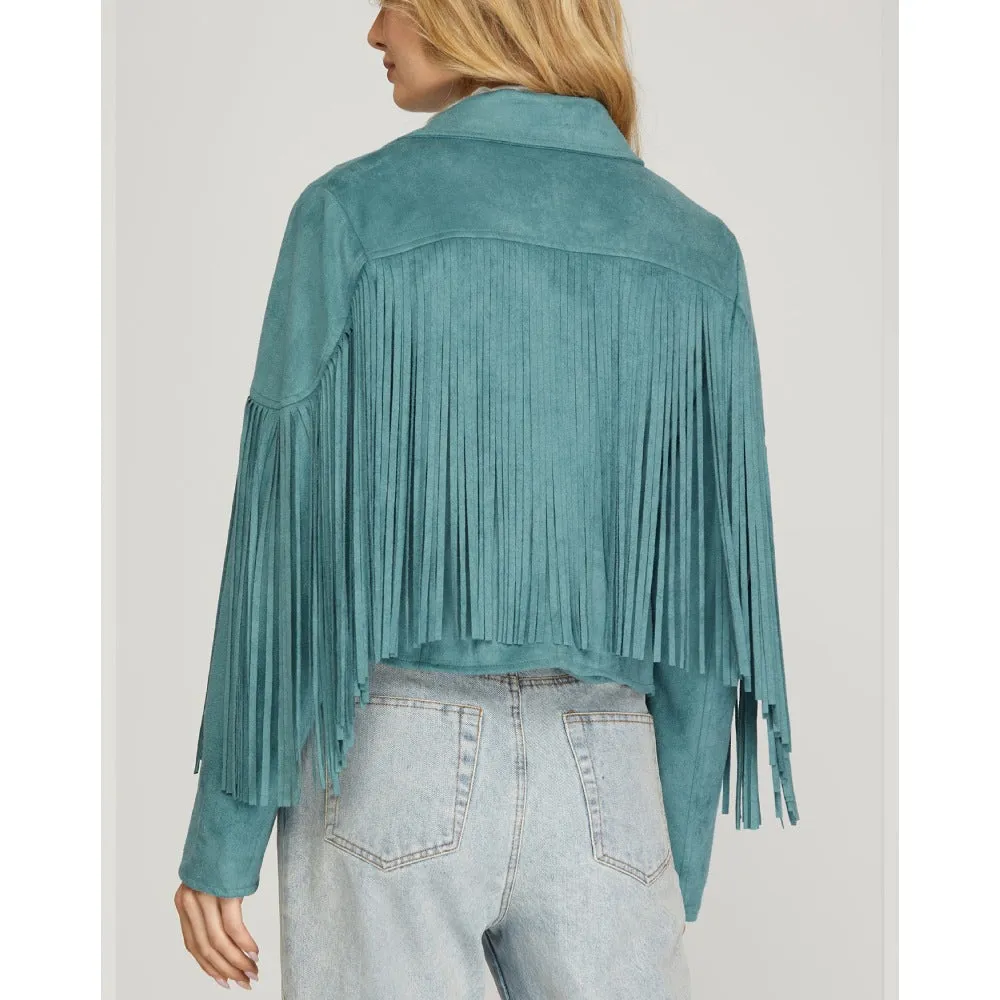 She+Sky Womens Fringe Jacket | Versatile | Outerwear