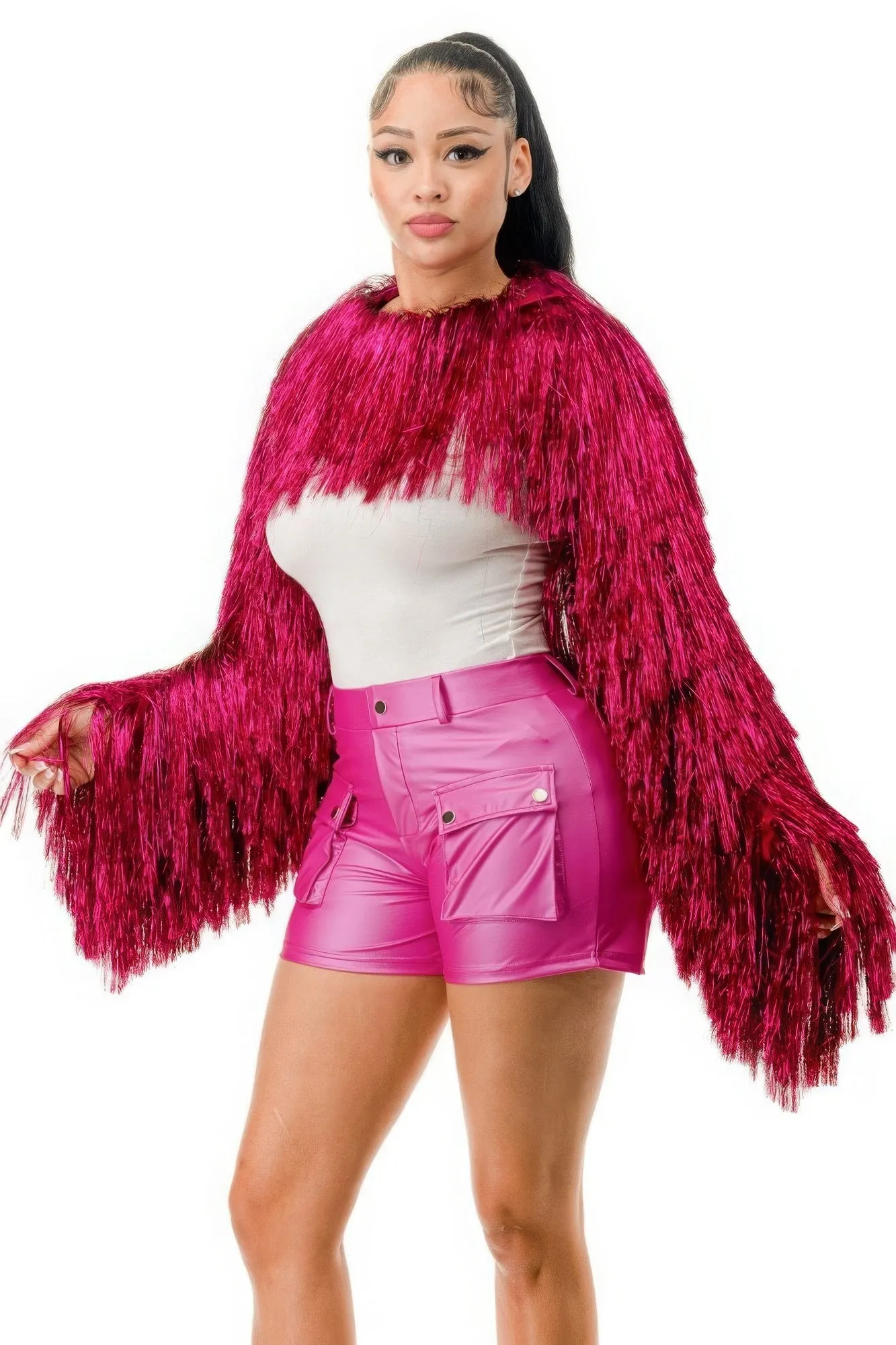 Shiny Tinsel Bolero Jacket