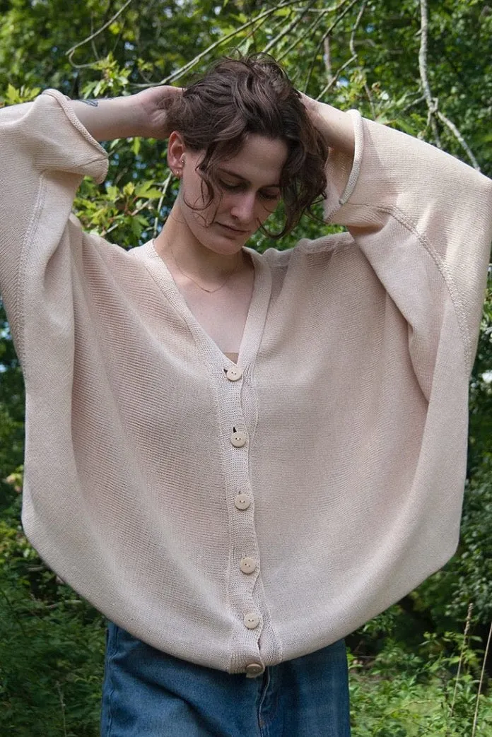 Sideways Loose Cardigan | Dusty