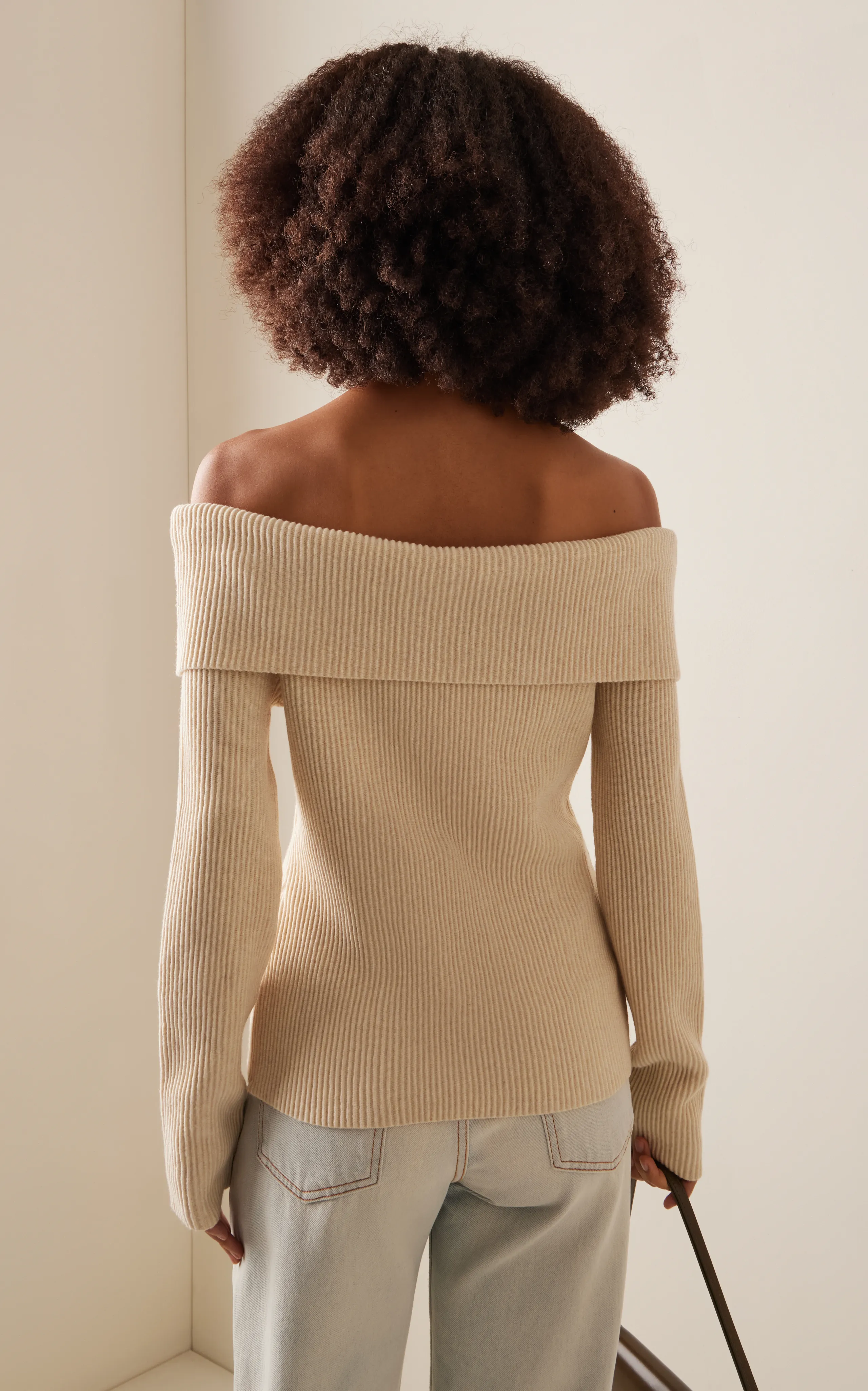 SIEDRÉS Noula Off-The-Shoulder Wool-Blend Top