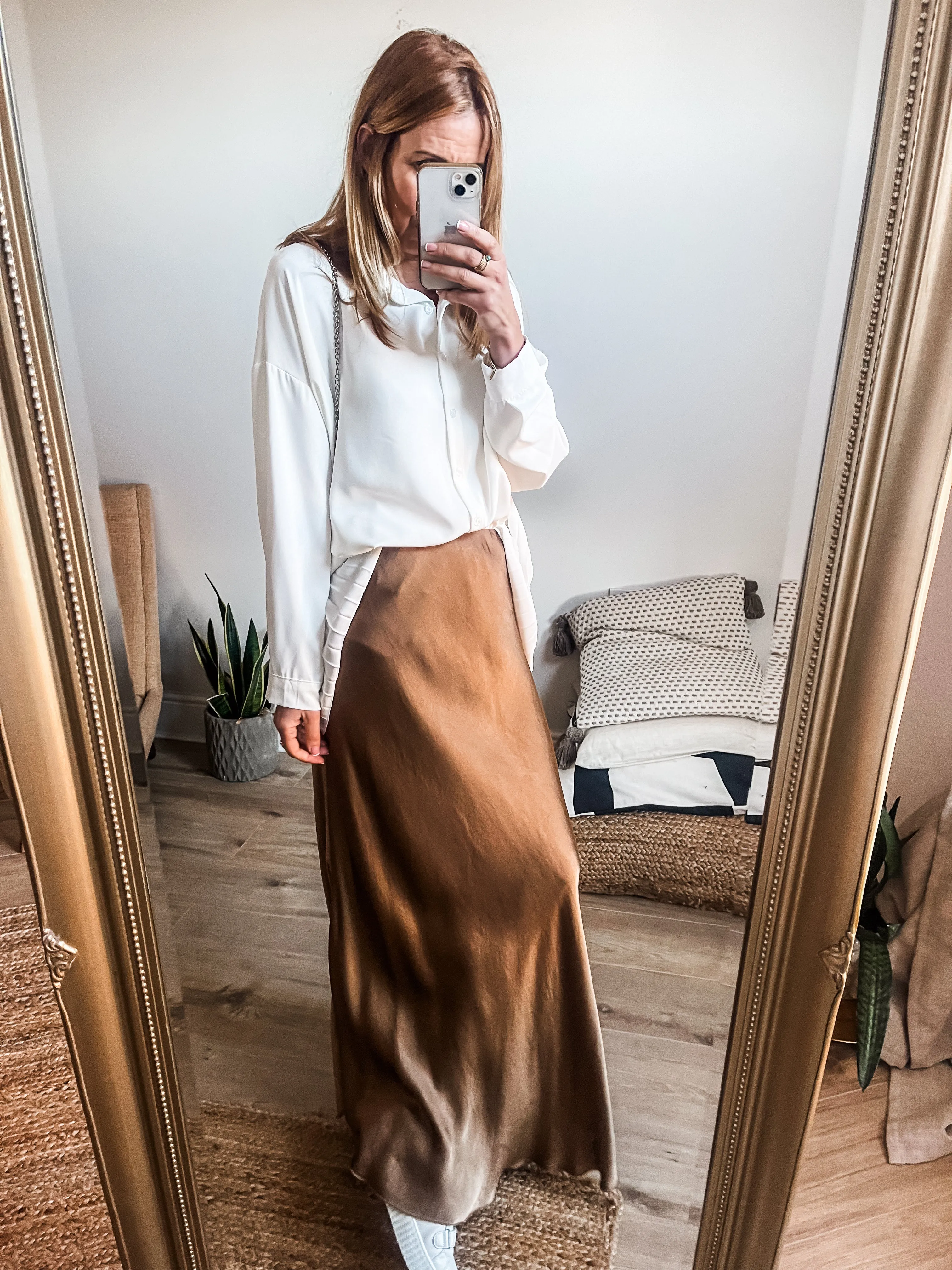 Silk Blend Bias Maxi Skirt