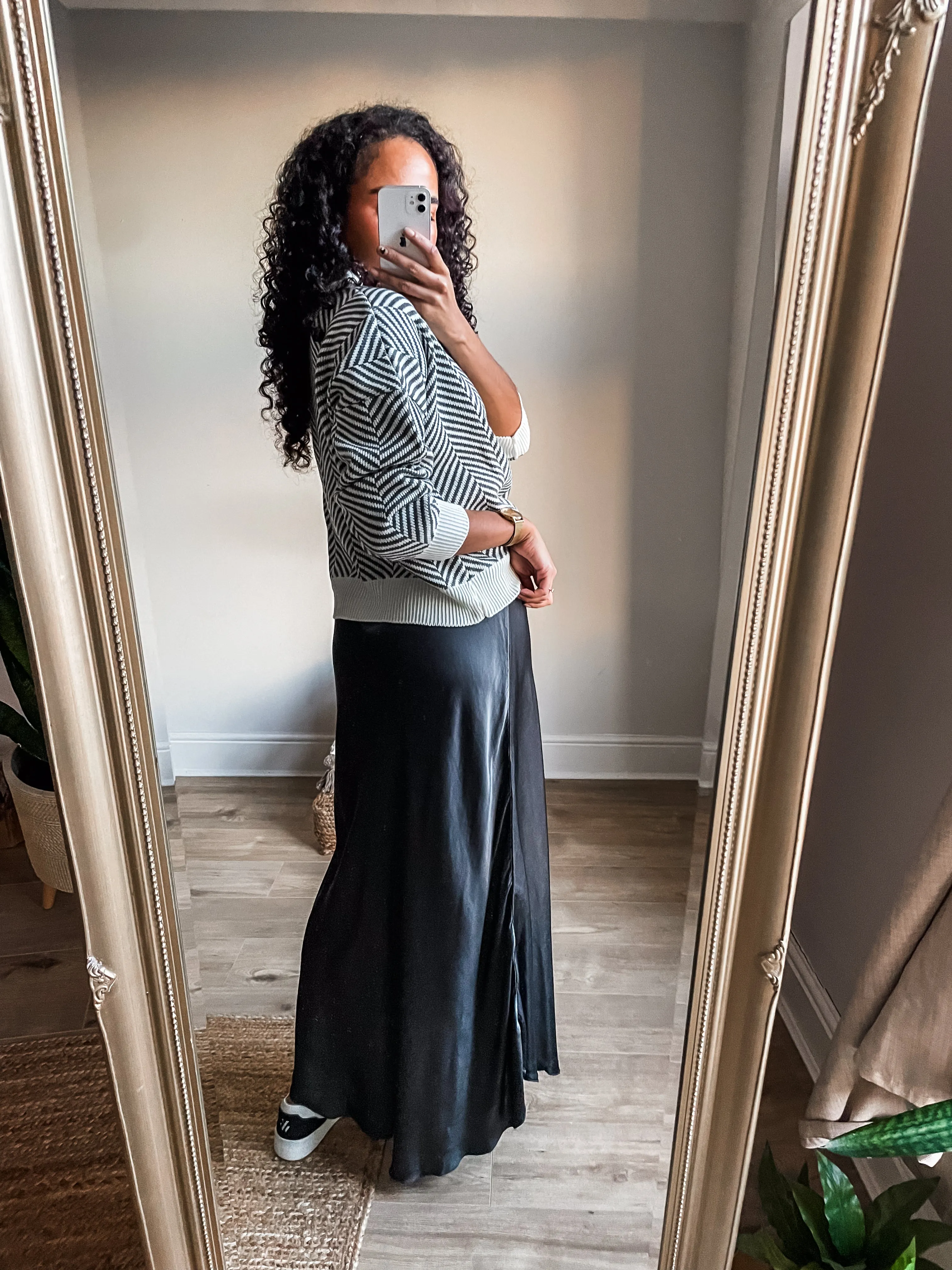 Silk Blend Bias Maxi Skirt