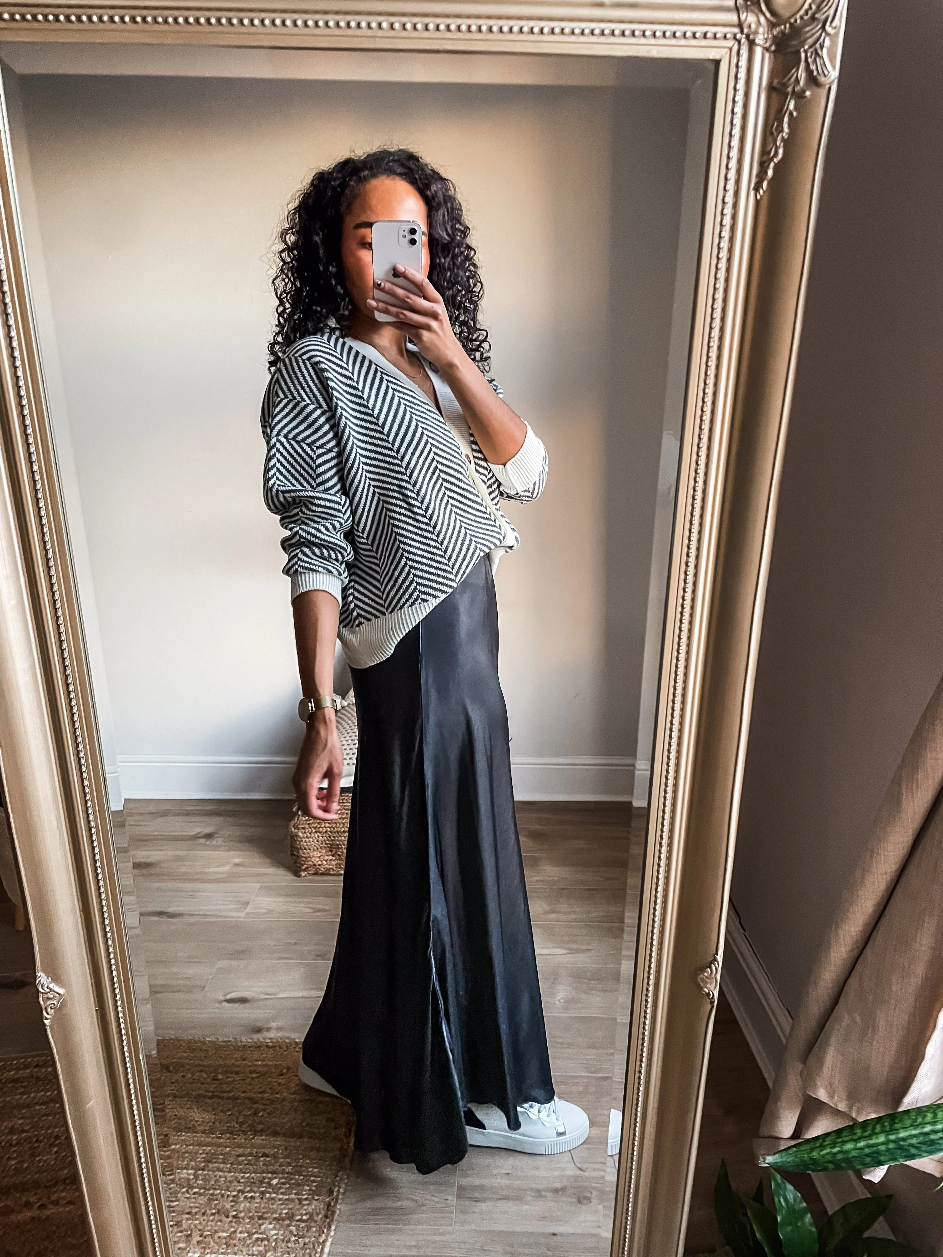 Silk Blend Bias Maxi Skirt