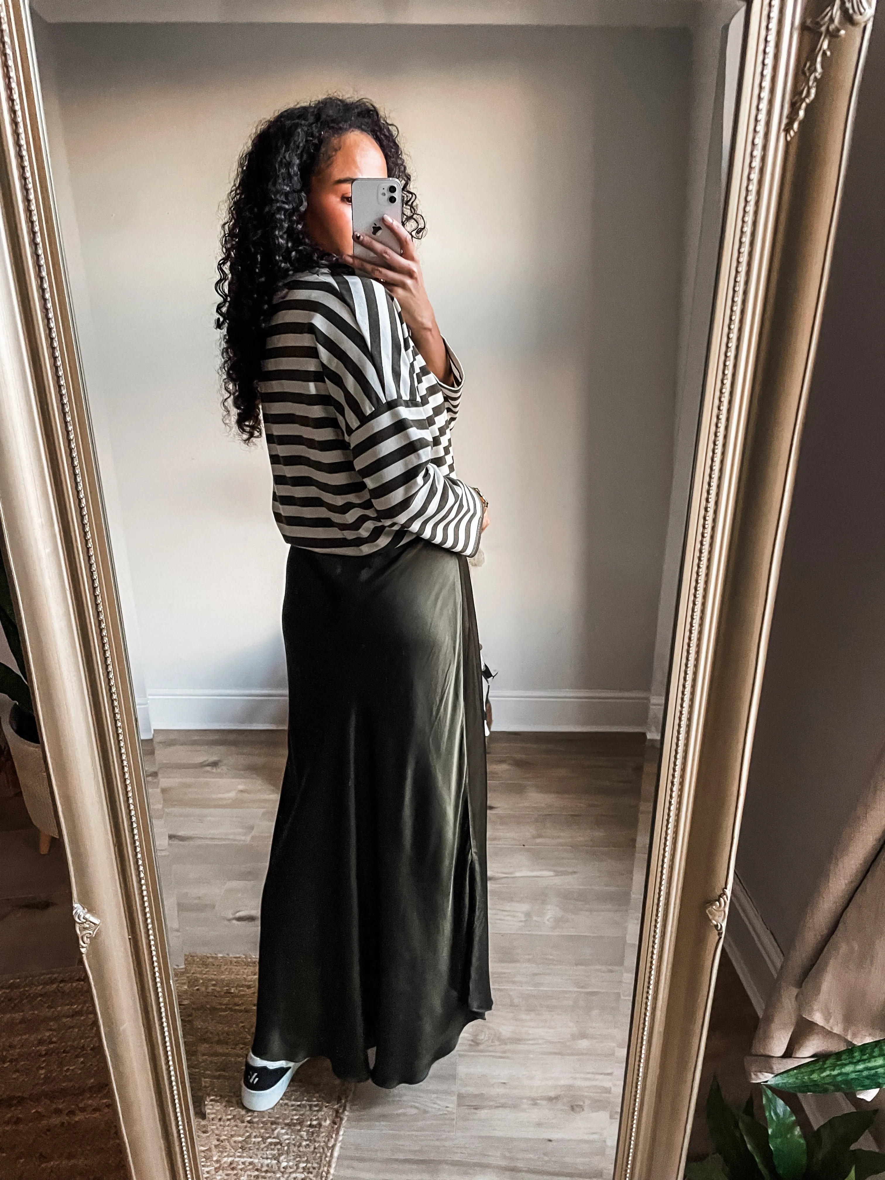 Silk Blend Bias Maxi Skirt