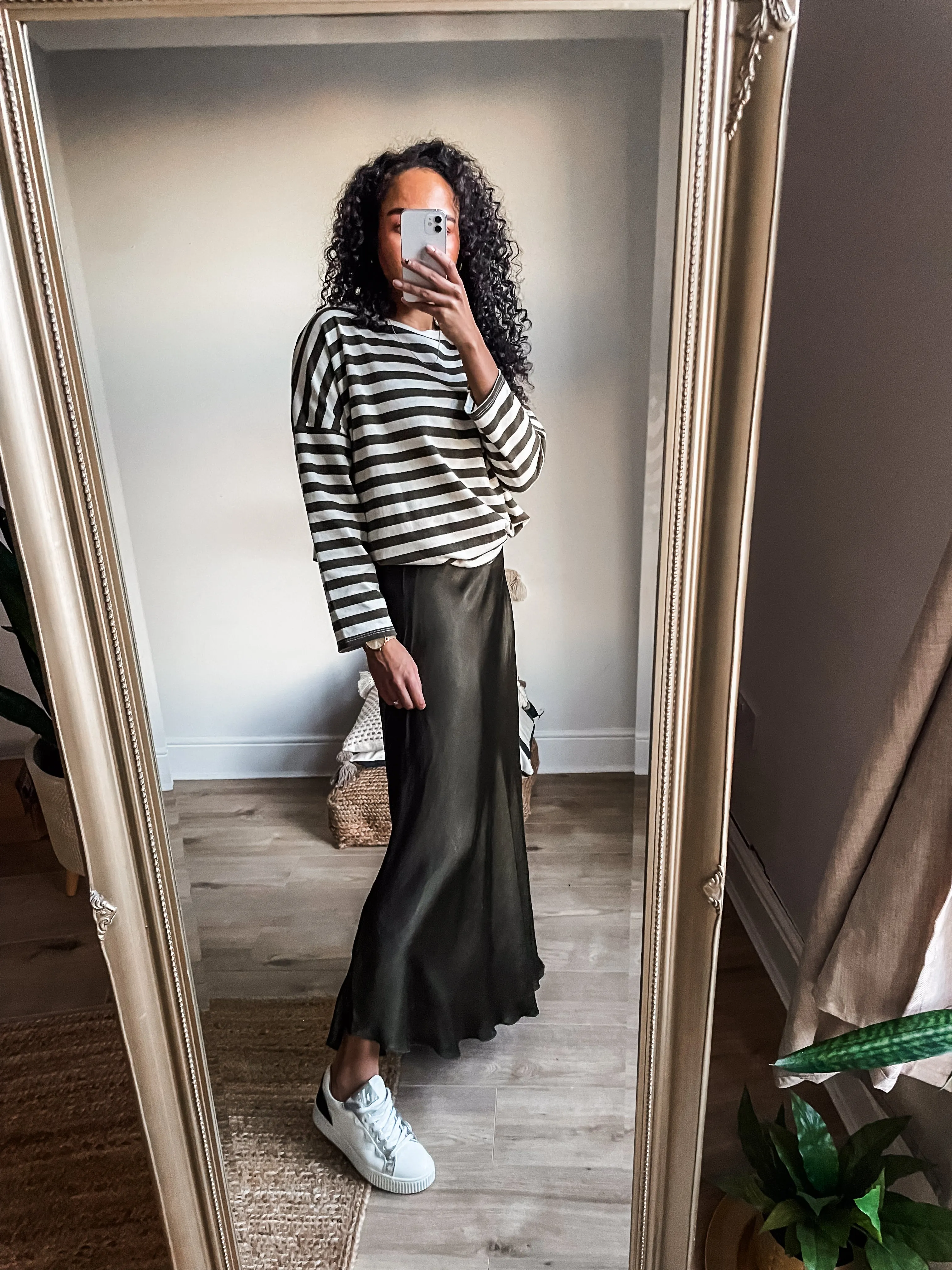 Silk Blend Bias Maxi Skirt