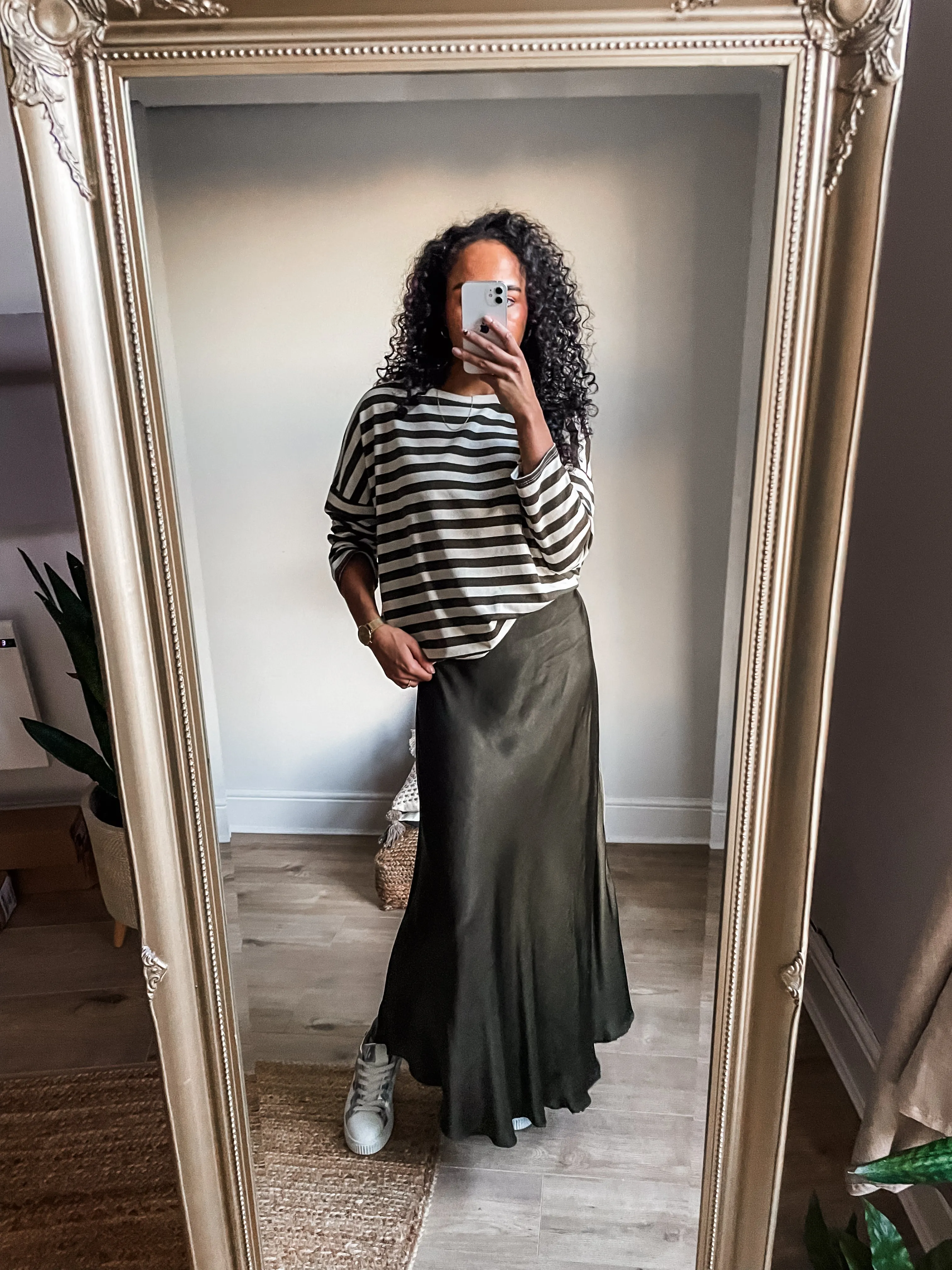 Silk Blend Bias Maxi Skirt