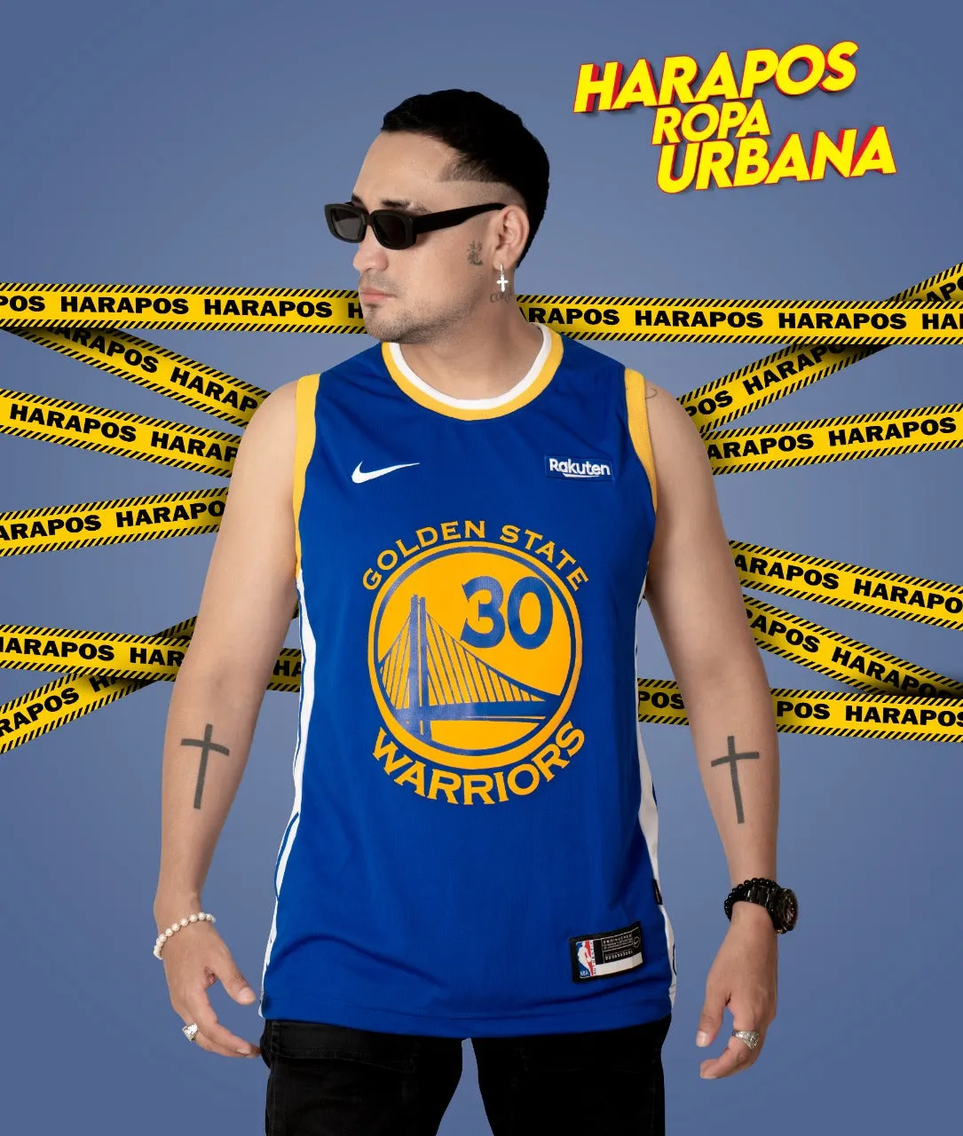 Solera Golden State azul franja lateral