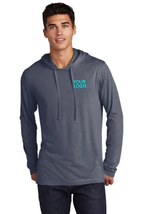 Sport-Tek PosiCharge Tri-Blend Wicking Branded Long Sleeve Hoodies, True Navy Heather