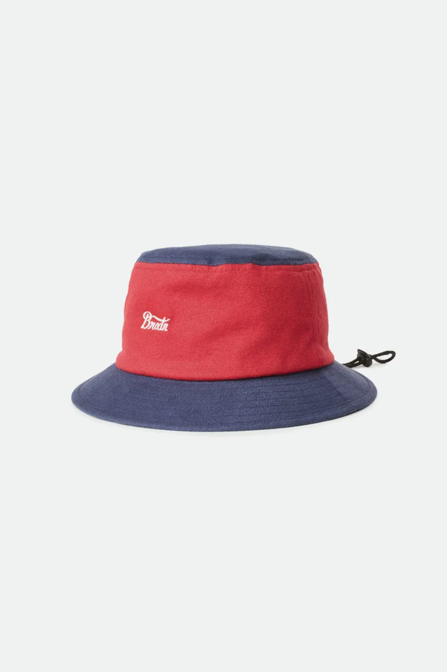 Stith Bucket Hat - Washed Navy/Lava Red