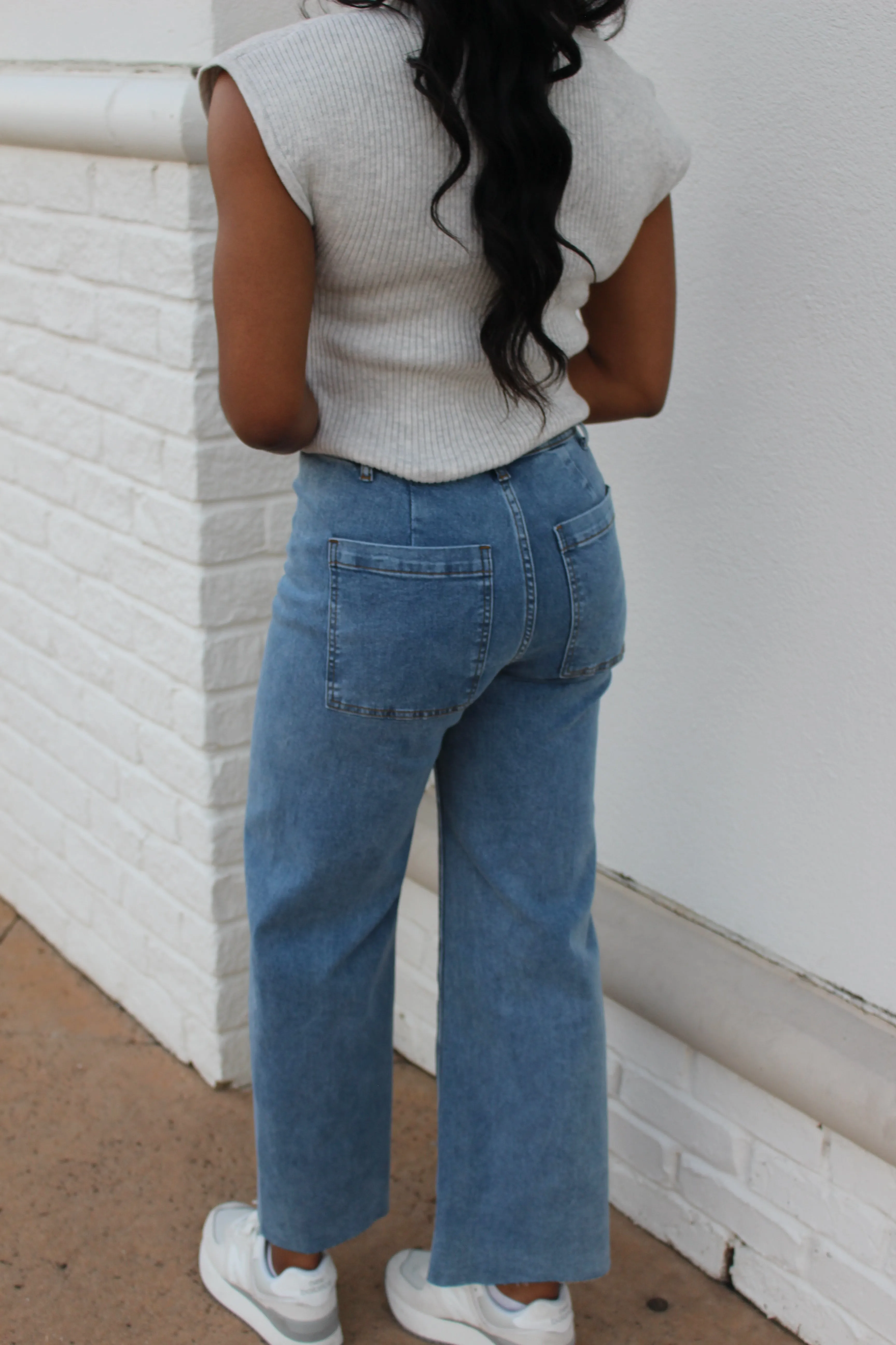 Straight Leg Denim Pants