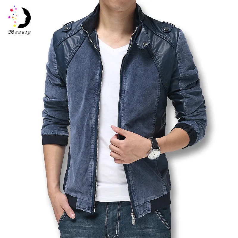 Style Men Jackets Leather Coats Slim Fit Men's Clothing Outwears Men SM6