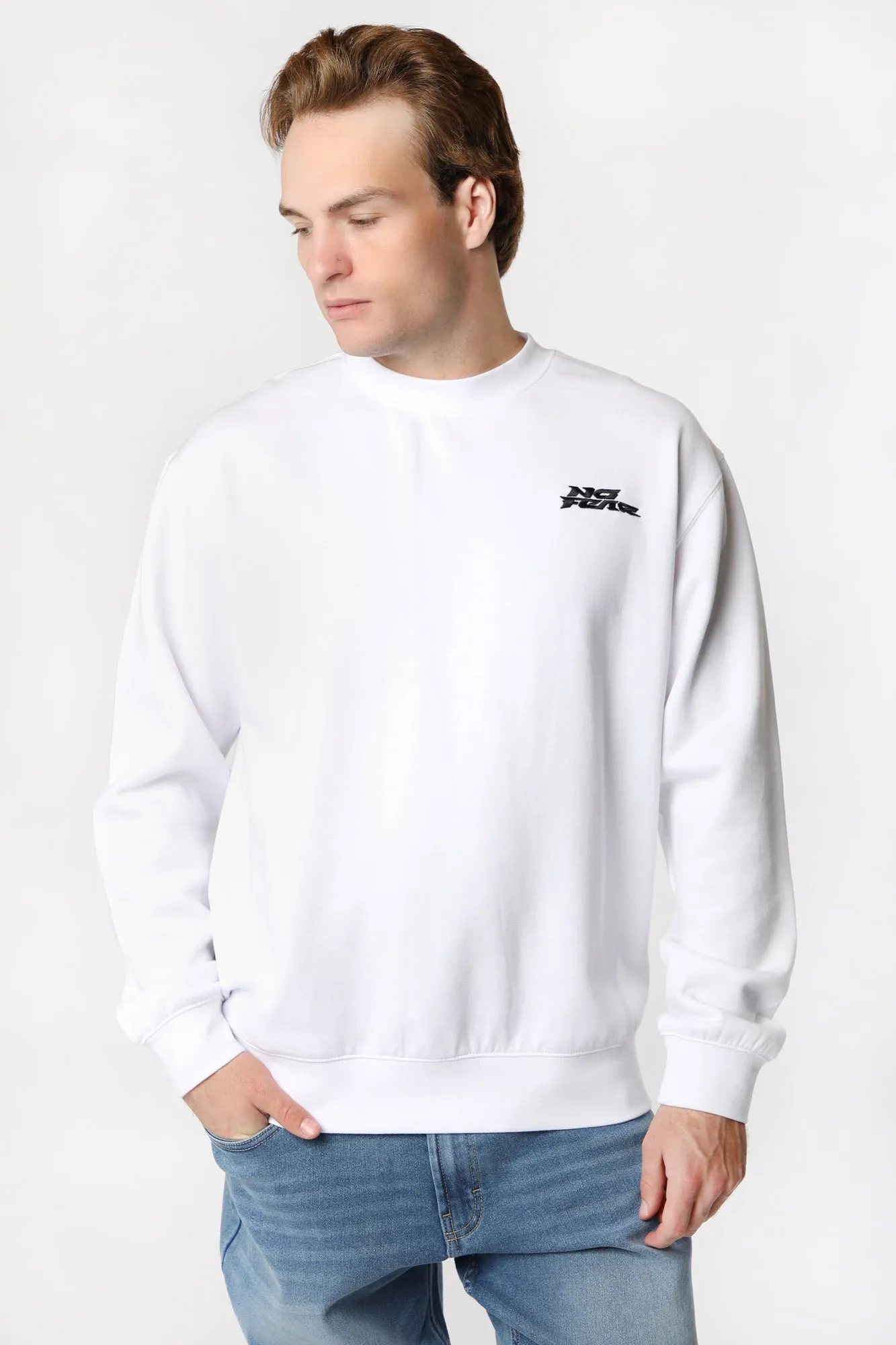 Sweatshirt with Embroidered Logo for Men without Fear - Result