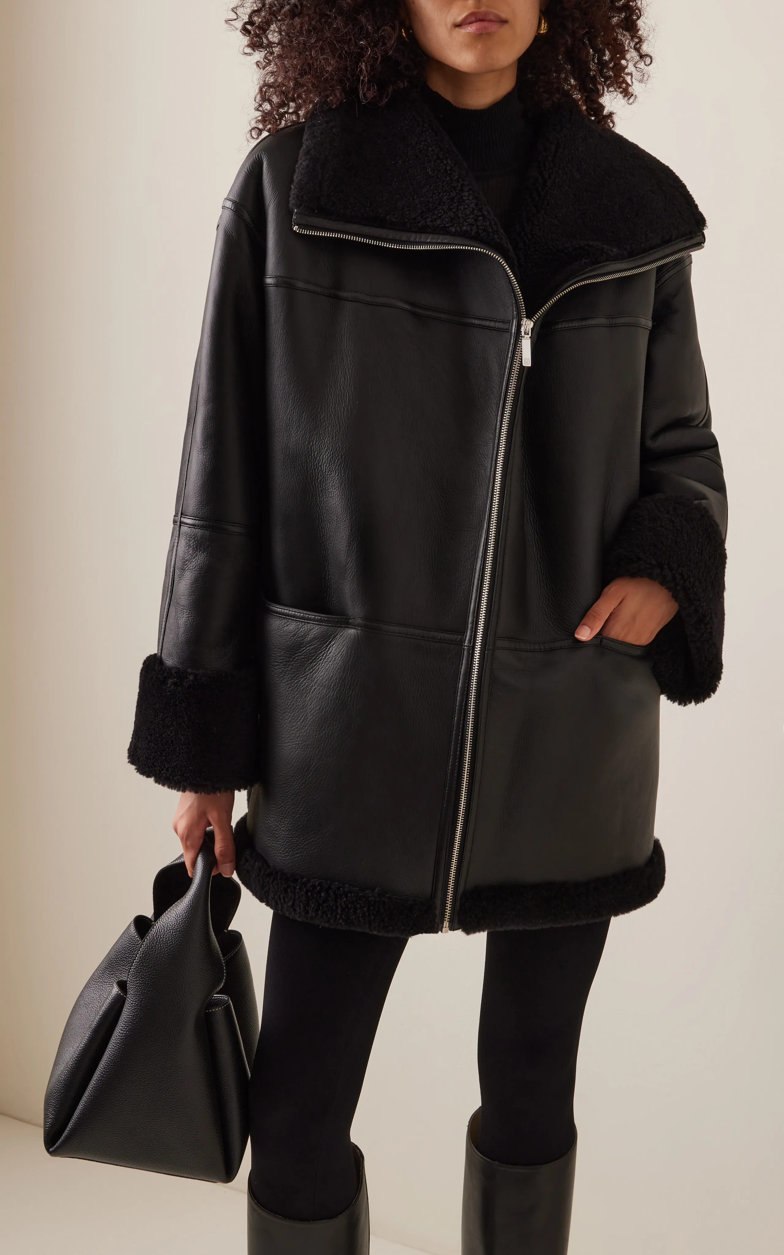 Toteme Menfi Oversized Shearling Coat