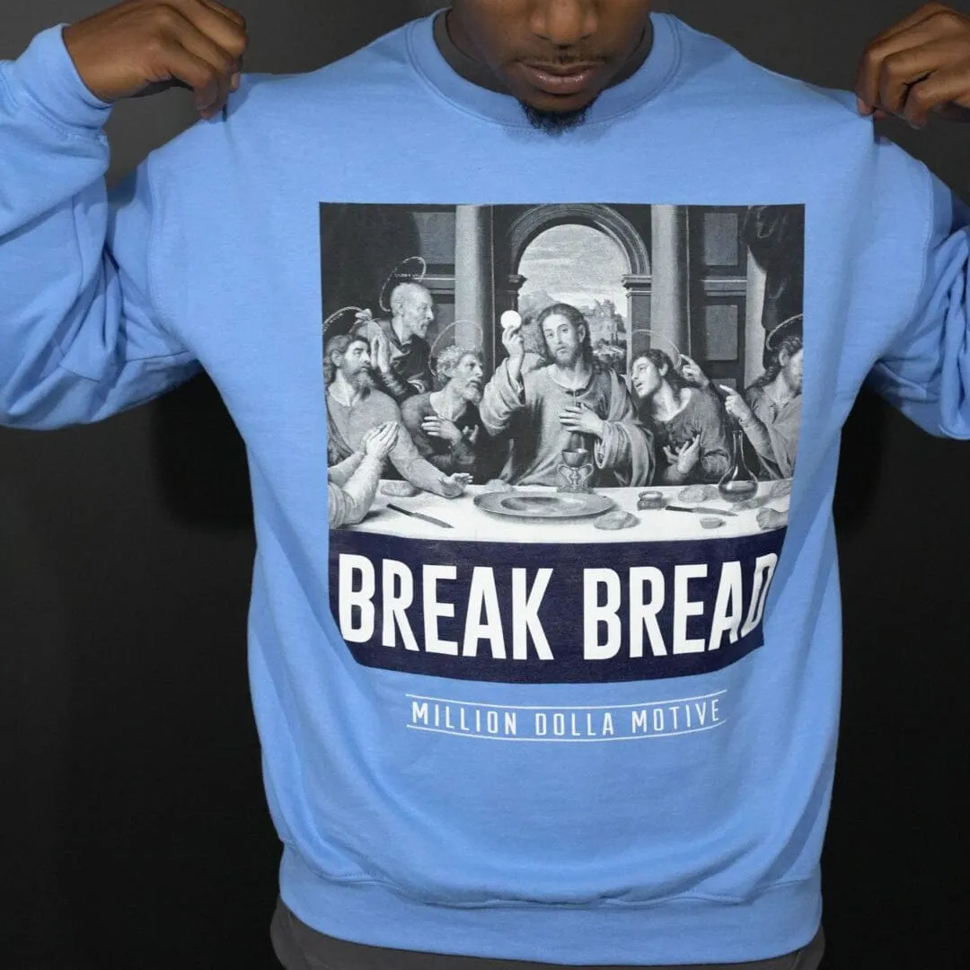 University Blue Crewneck Sweatshirt - Buy Break Bread at GoShop