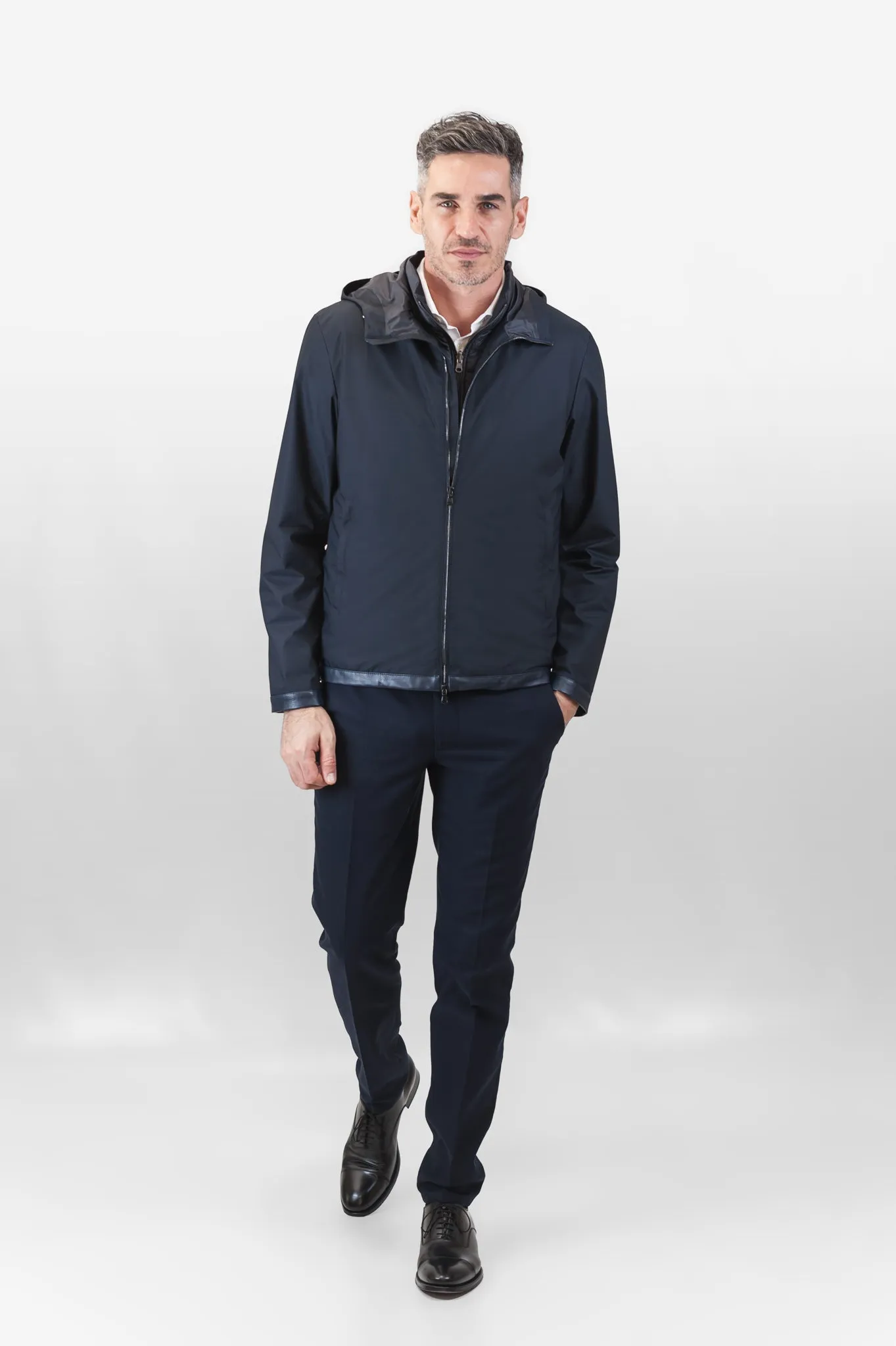 Variste Techno Wool Lam K-Way, dark blue jacket.