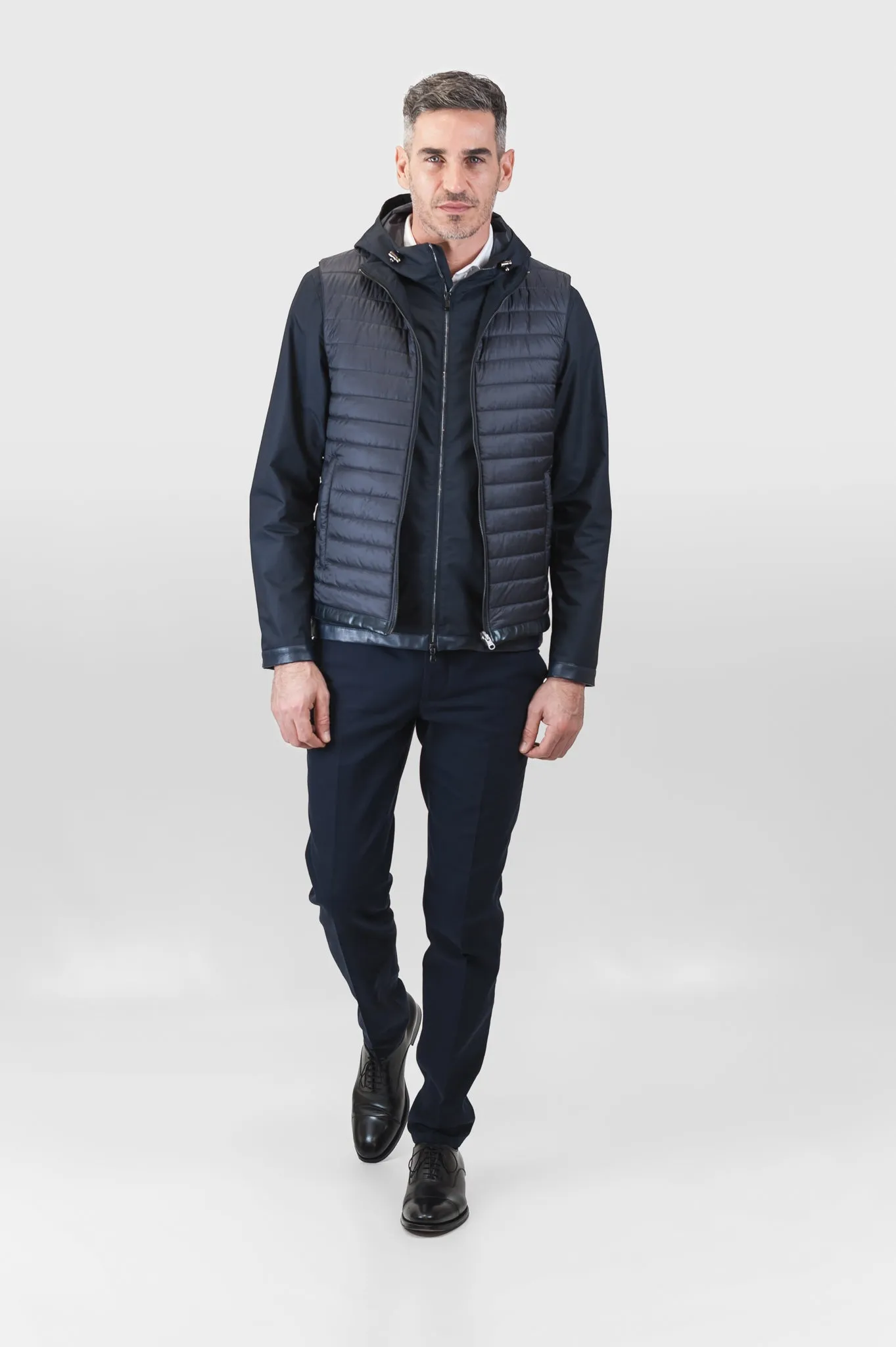 Variste Techno Wool Lam K-Way, dark blue jacket.