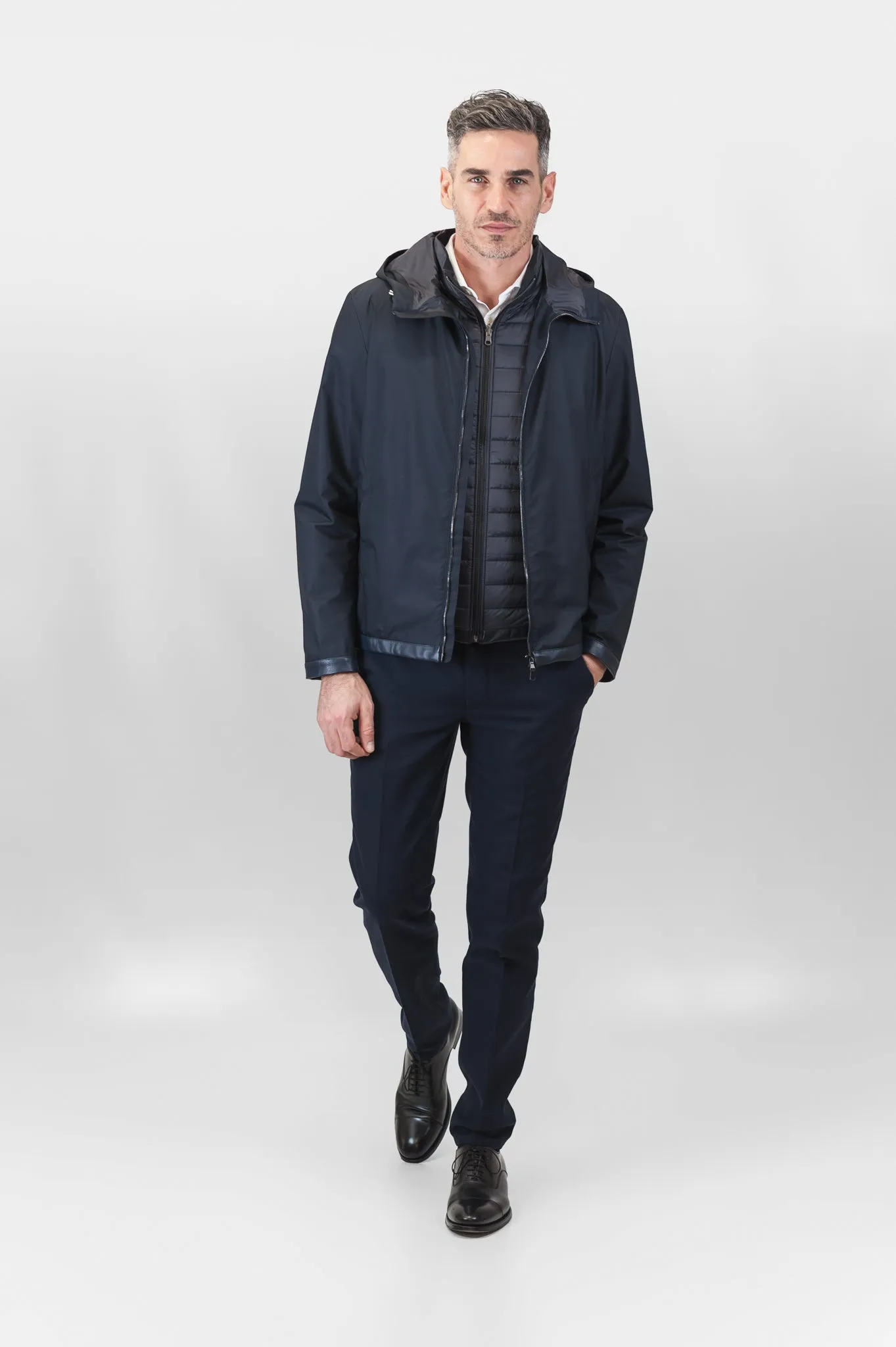 Variste Techno Wool Lam K-Way, dark blue jacket.