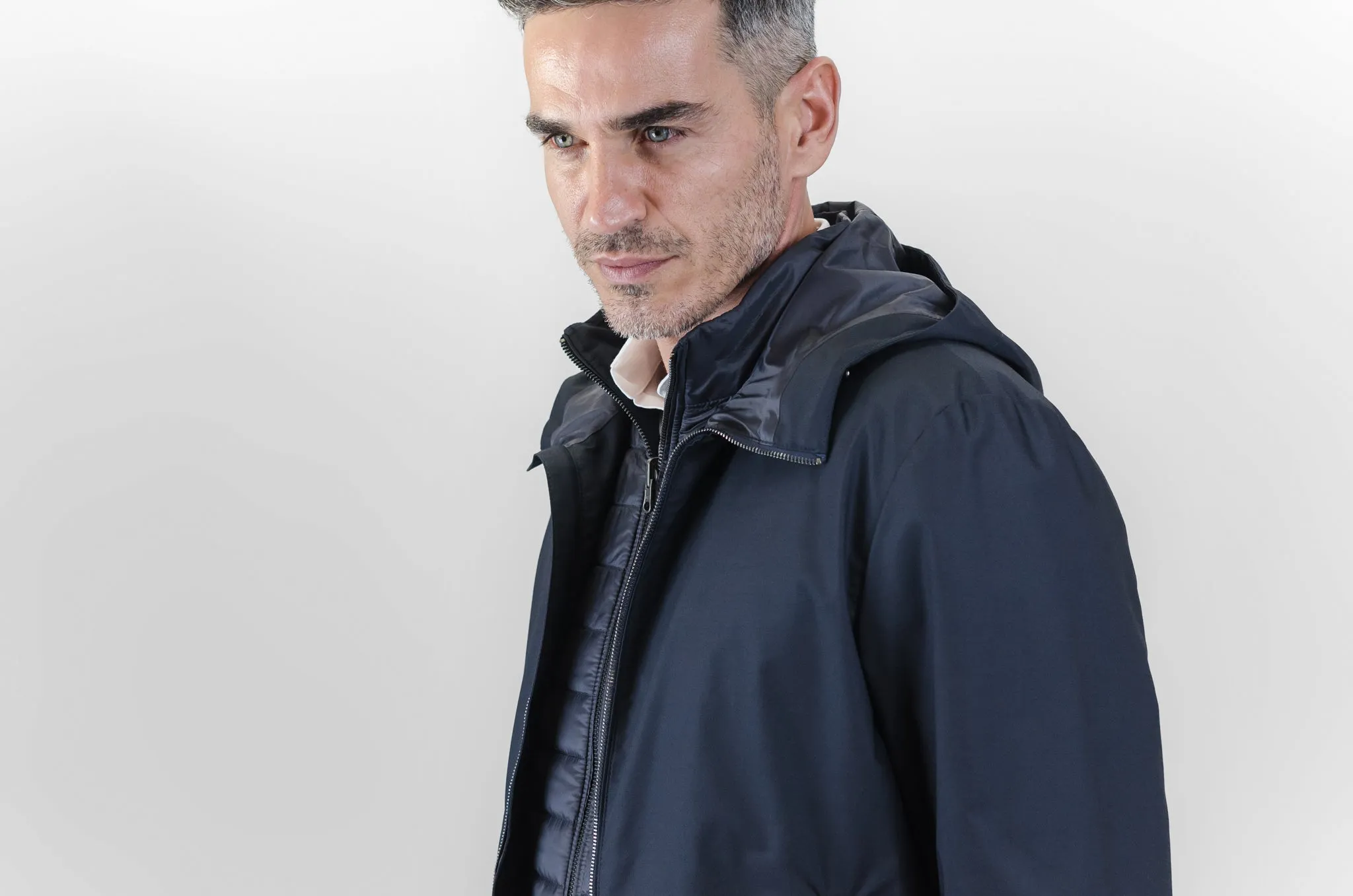 Variste Techno Wool Lam K-Way, dark blue jacket.