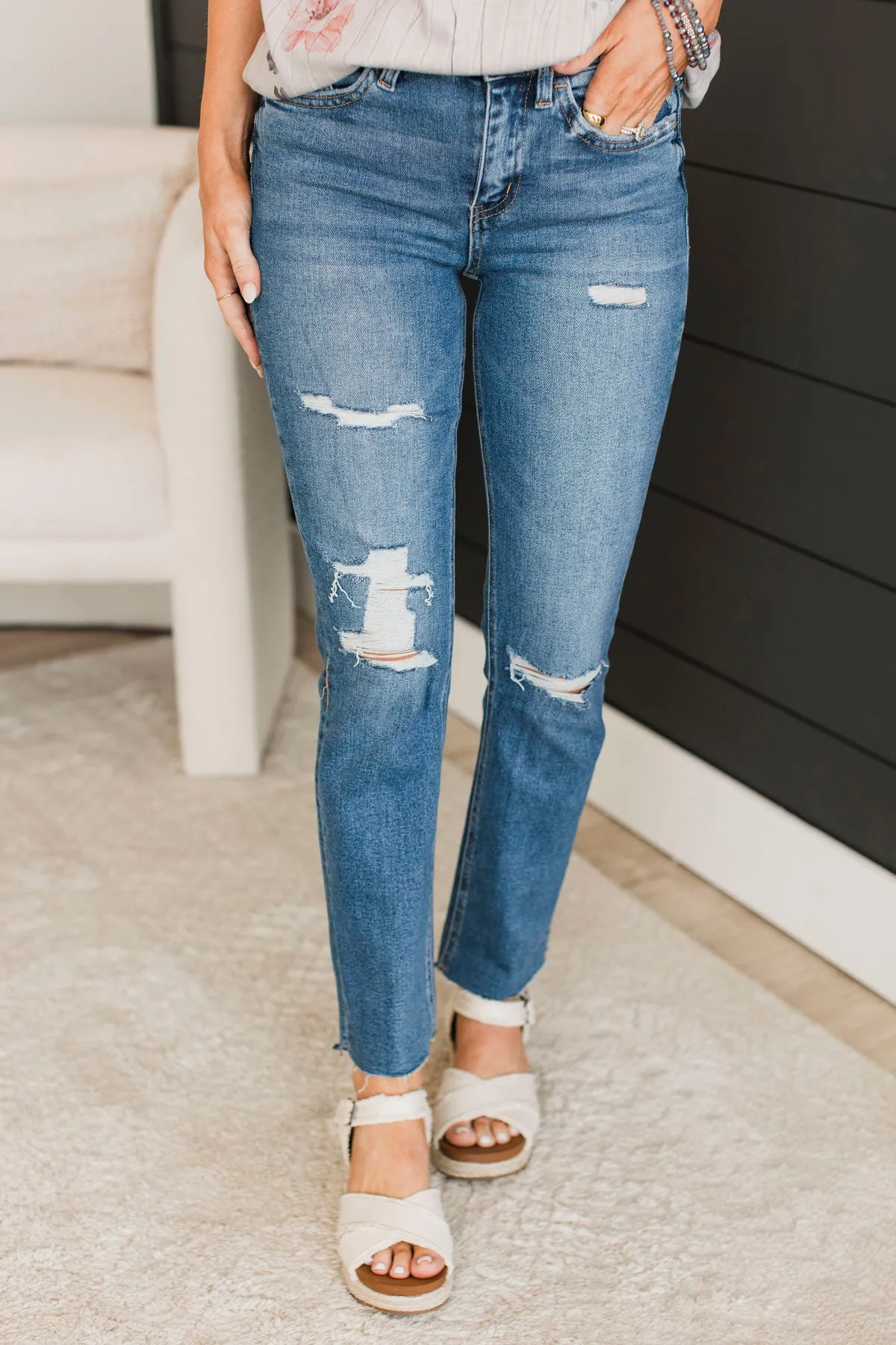 Vervet Slim Straight Jeans- Freida Wash