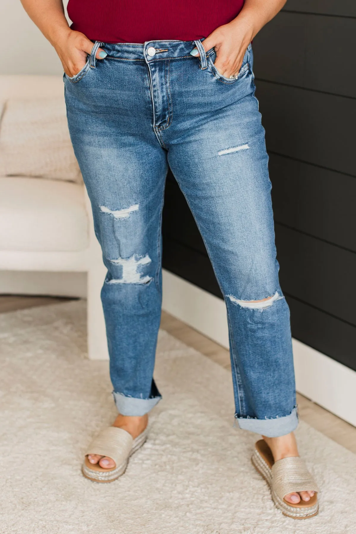 Vervet Slim Straight Jeans- Freida Wash