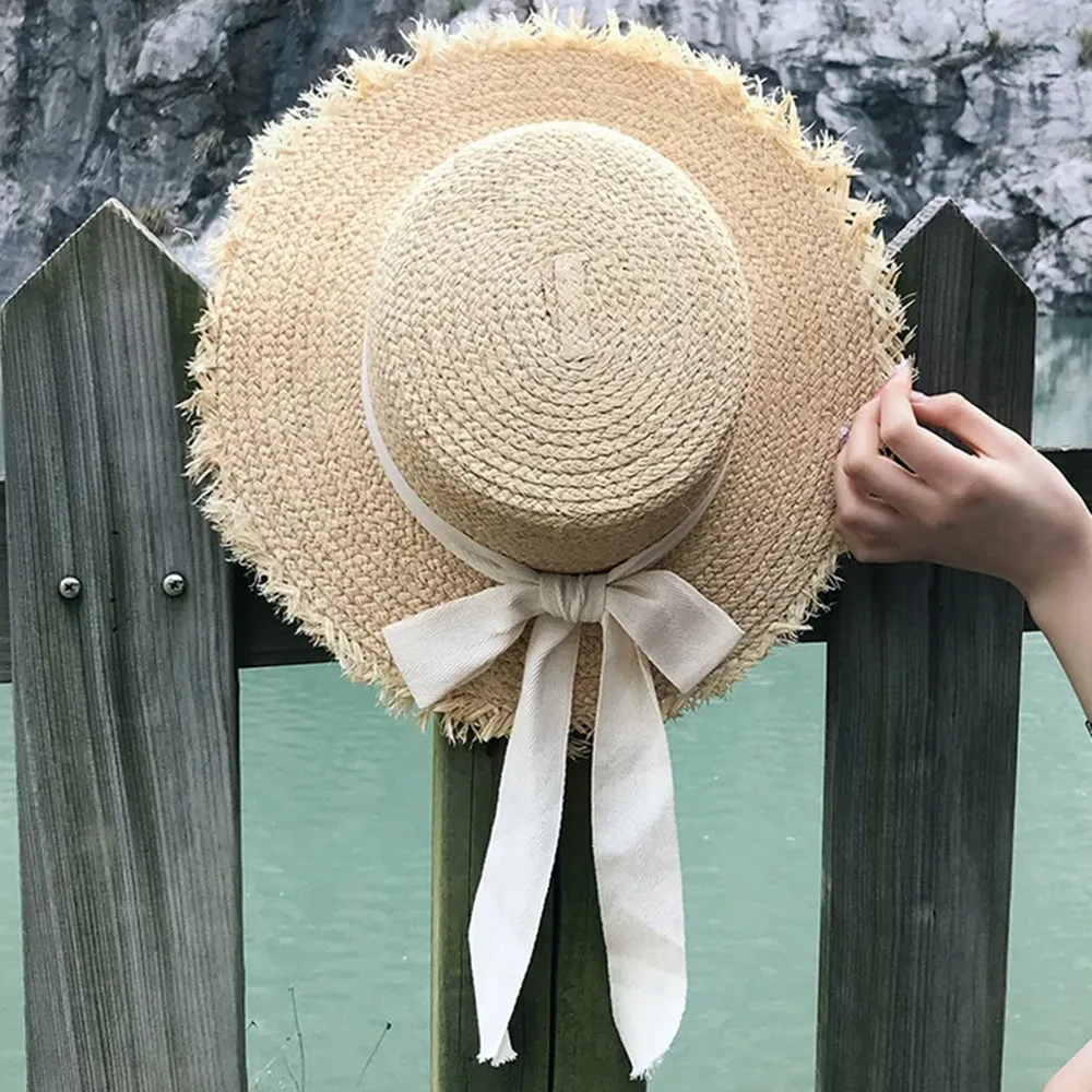 Vintage-Style Summer Boater Lolita Bow Hat