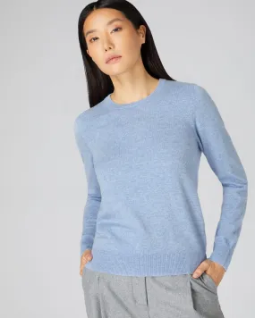 Women's Evie Classic Round Neck Cashmere Jumper Cornflower Blue