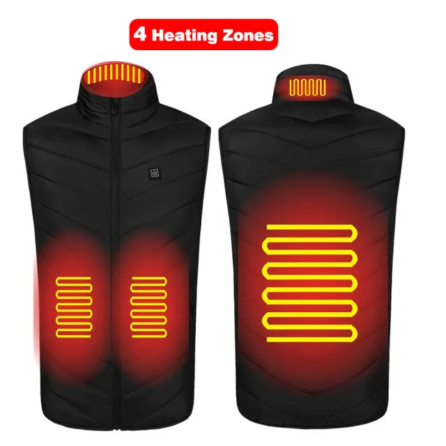 Xituodai New USB Electric Heated Vest Winter Smart Heating Jackets Men Women Thermal Heat Clothing Plus size Hunting Coat P8101C