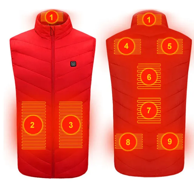 Xituodai New USB Electric Heated Vest Winter Smart Heating Jackets Men Women Thermal Heat Clothing Plus size Hunting Coat P8101C