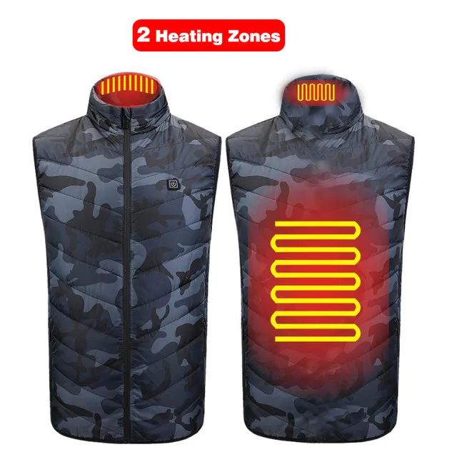 Xituodai New USB Electric Heated Vest Winter Smart Heating Jackets Men Women Thermal Heat Clothing Plus size Hunting Coat P8101C