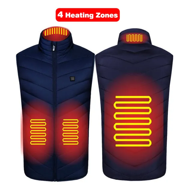 Xituodai New USB Electric Heated Vest Winter Smart Heating Jackets Men Women Thermal Heat Clothing Plus size Hunting Coat P8101C