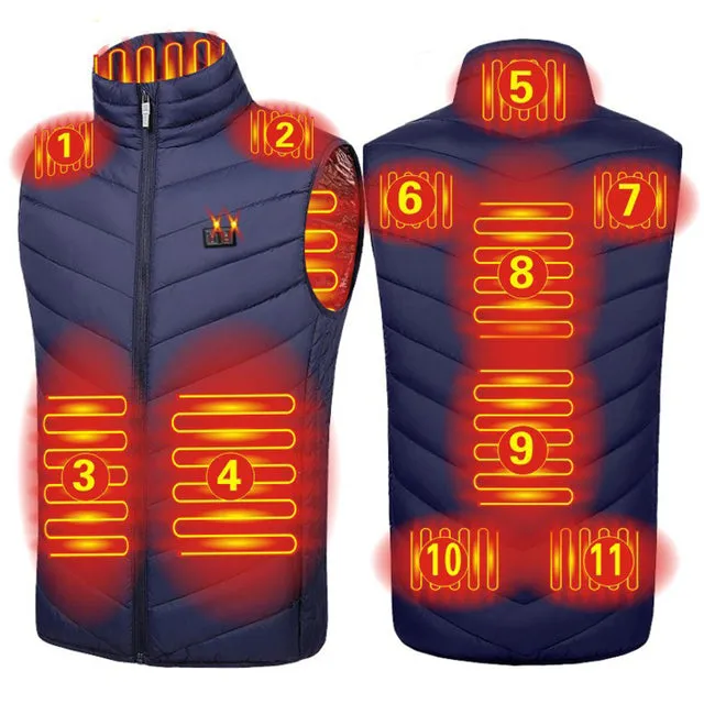 Xituodai New USB Electric Heated Vest Winter Smart Heating Jackets Men Women Thermal Heat Clothing Plus size Hunting Coat P8101C