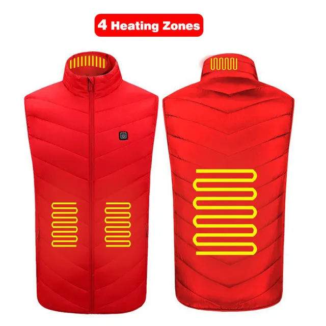 Xituodai New USB Electric Heated Vest Winter Smart Heating Jackets Men Women Thermal Heat Clothing Plus size Hunting Coat P8101C