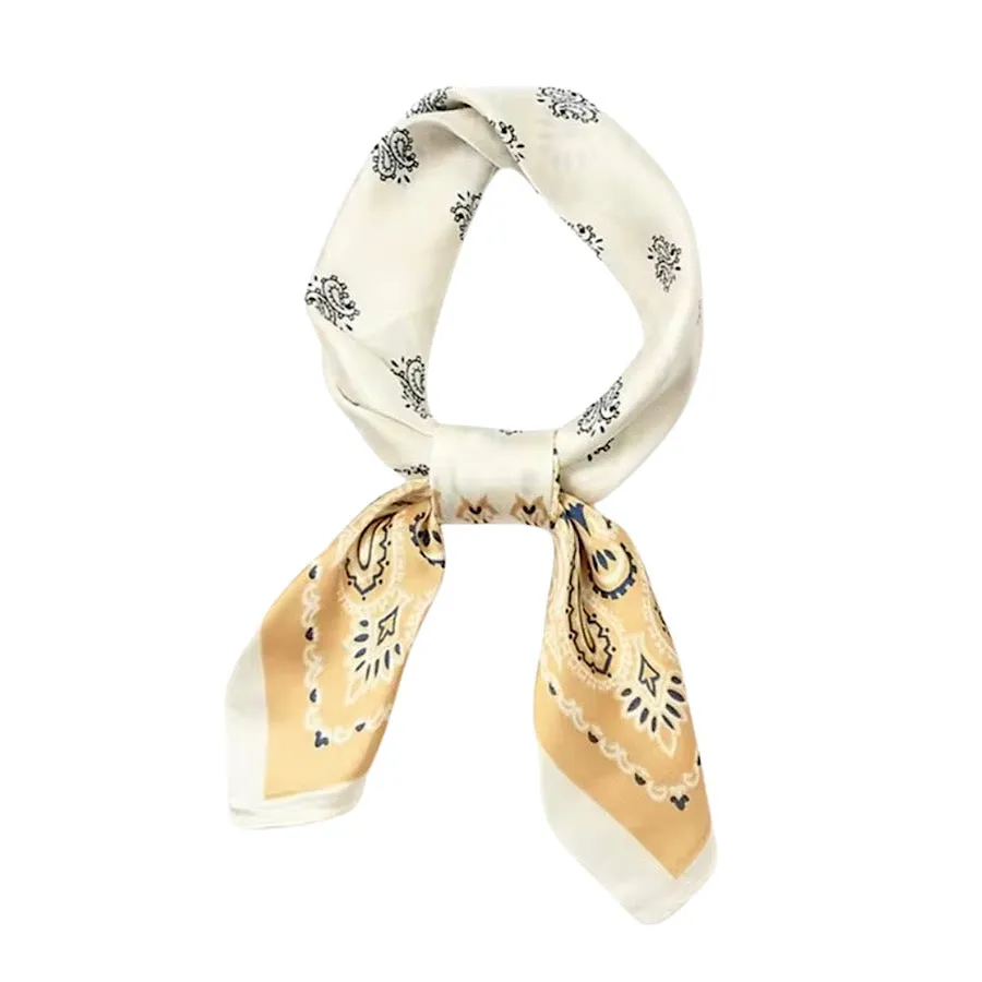 Yellow & Cream Satin Bandana Scarf - ETA 5/24