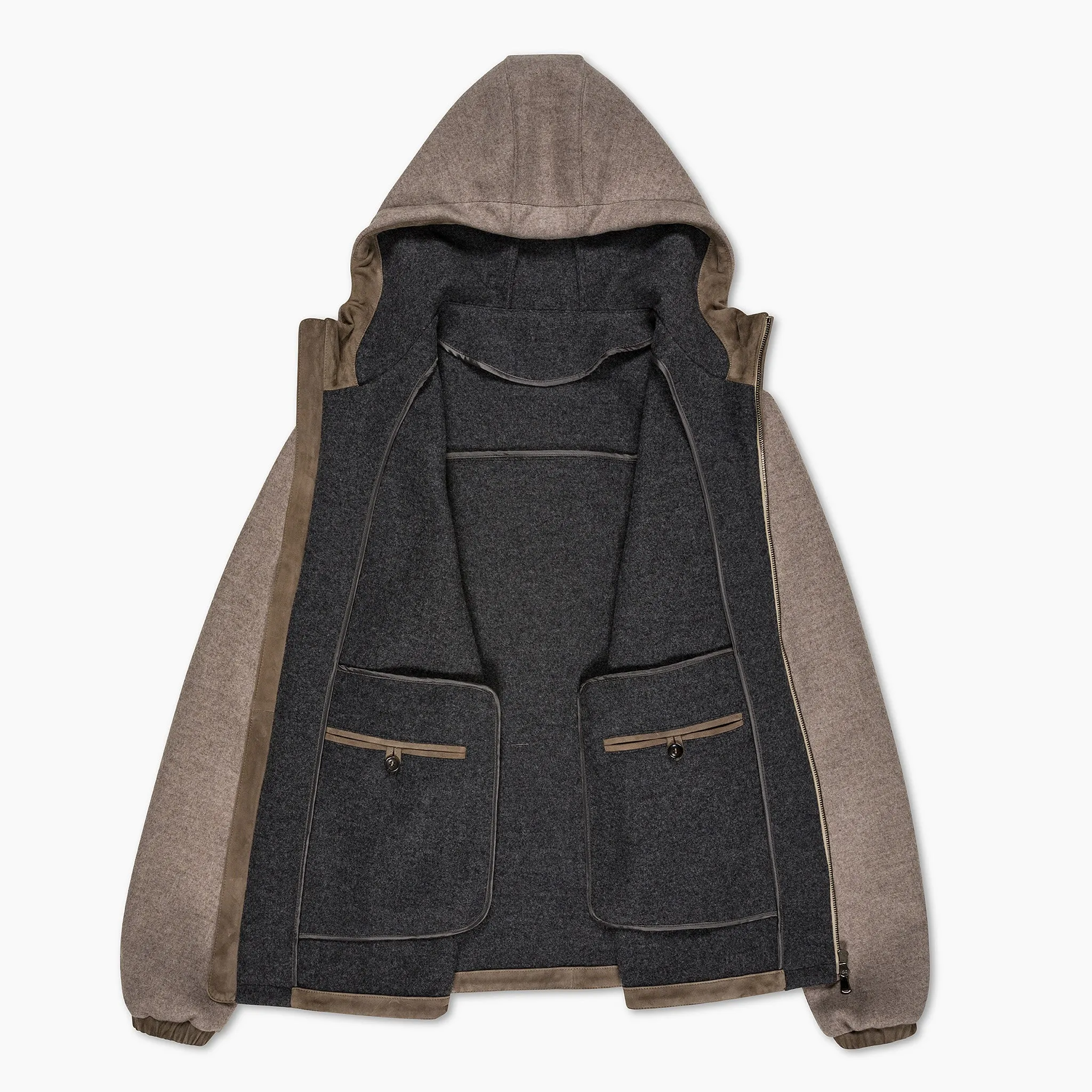 Yurben Wool Cashmere Hood (sand melange) - Double Felted Option